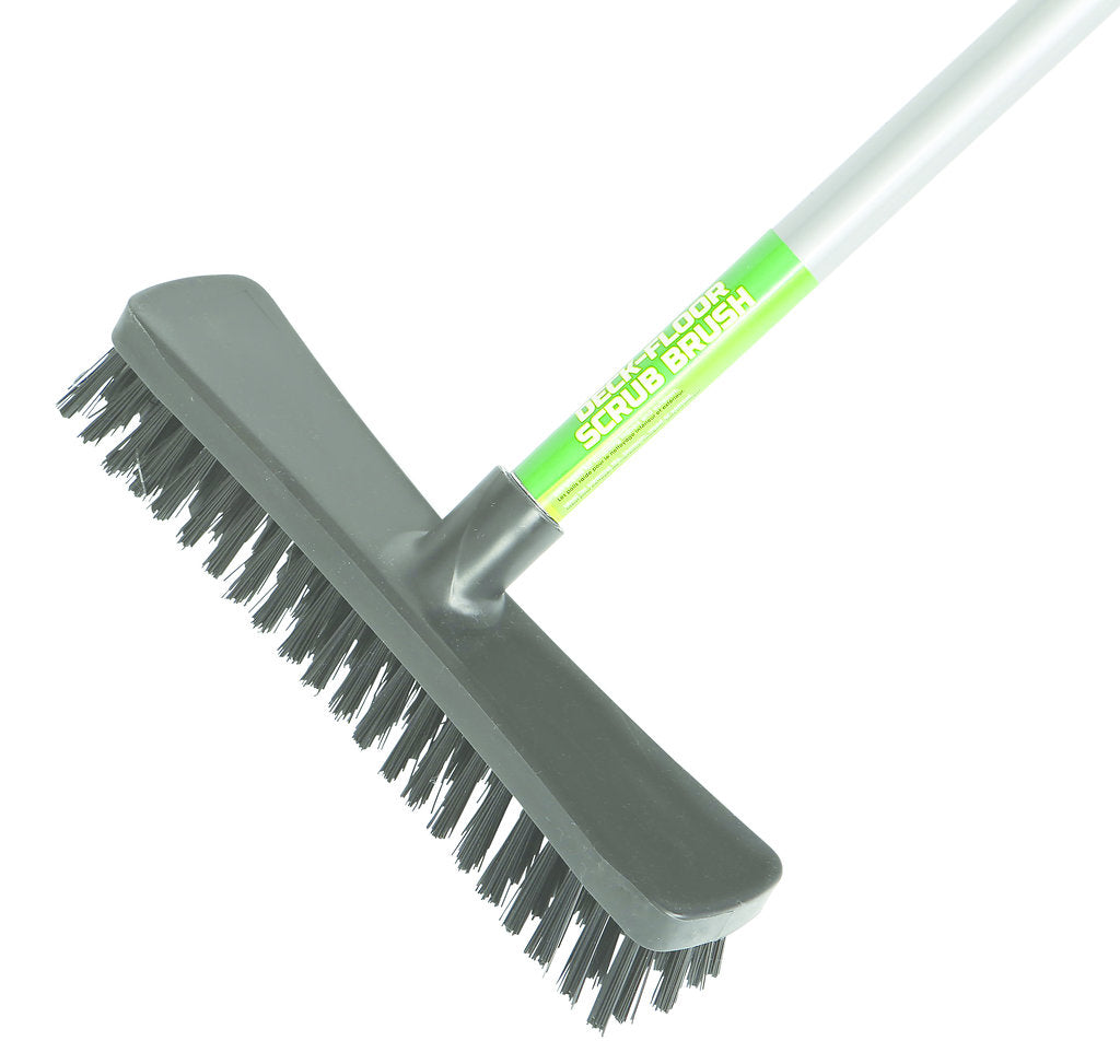 10" Floor and Deck Scrub Brush-Assembled 48" Metal Handle