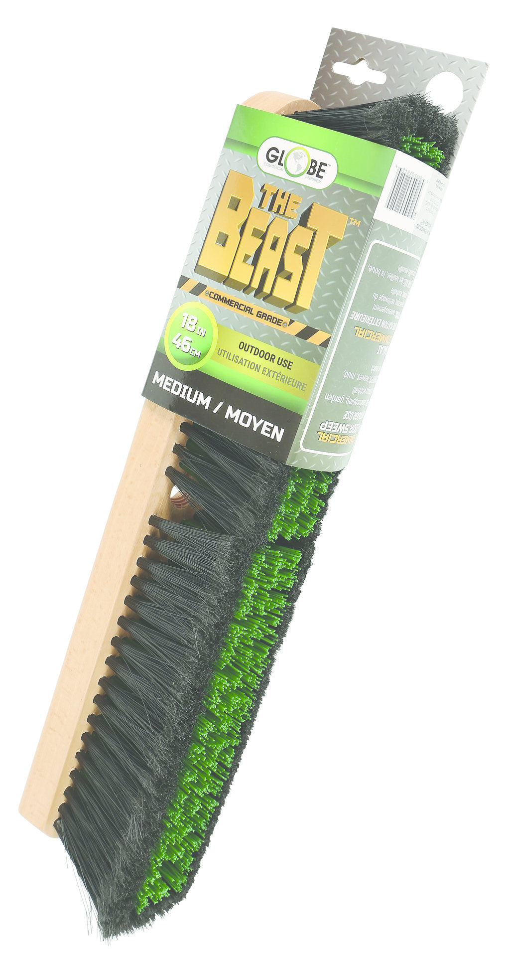 18" Wood Block Commercial push broom head-Medium