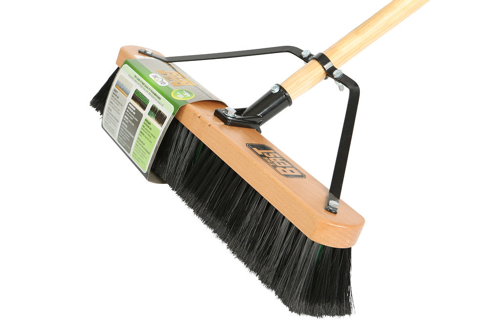 18" Assembled Wood Block  Contractor push broom-Medium