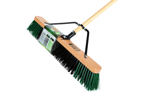 24" Assembled Wood Block Contractor push broom-Rough - High Fibers