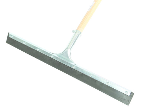 24" Straight Squeegee Black Rubber Assembled with 54" Tapered Wood Handle