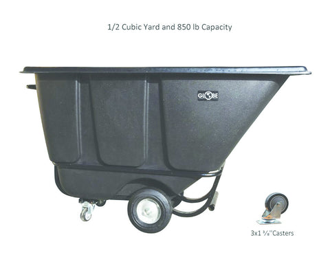 Tilt Truck, 1/2 cu.yd, Standard-Duty, Black - 850 Lbs Capacity